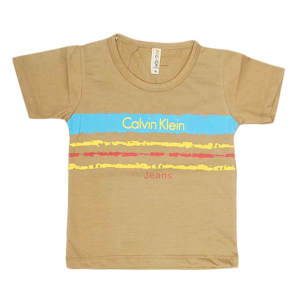 Boys Print T-Shirt  - Khaki, Kids, Boys T-Shirts, Chase Value, Chase Value