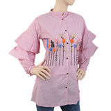 Women's Embroidered Casual Shirt - Light Purple, Women, T-Shirts And Tops, Chase Value, Chase Value