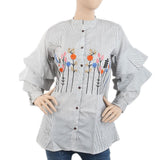 Women's Embroidered Casual Shirt - Grey, Women, T-Shirts And Tops, Chase Value, Chase Value