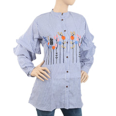 Women's Embroidered Casual Shirt - Navy Blue, Women, T-Shirts And Tops, Chase Value, Chase Value
