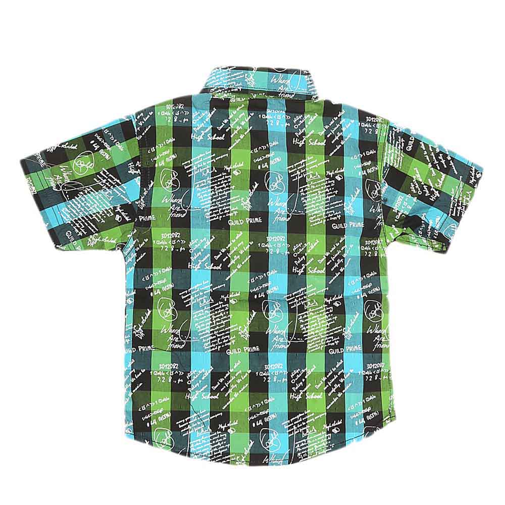Boys 2 Pcs Check Shirt - Green, Kids, Boys Shirts, Chase Value, Chase Value
