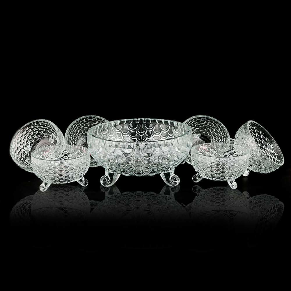 Glass Fruit Bowl Set 7 Pcs, Crockery & Kitchenware, Chase Value, Chase Value