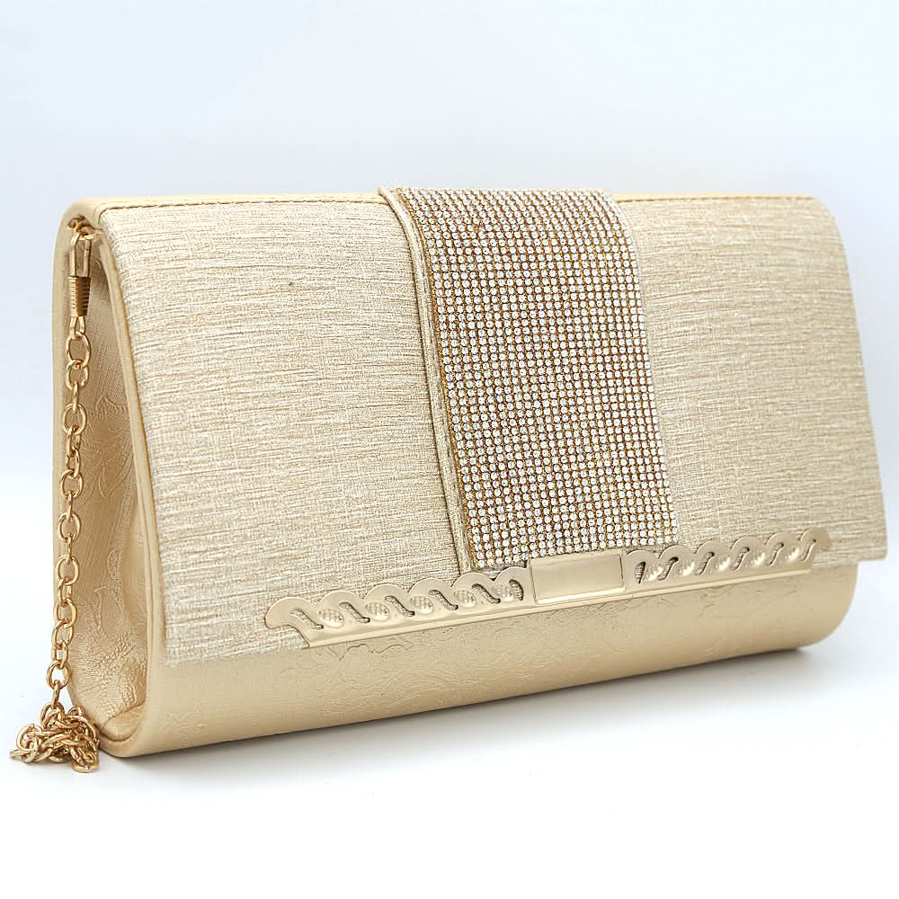 Women's Fancy Clutch 6700- Golden, Women, Clutches, Chase Value, Chase Value