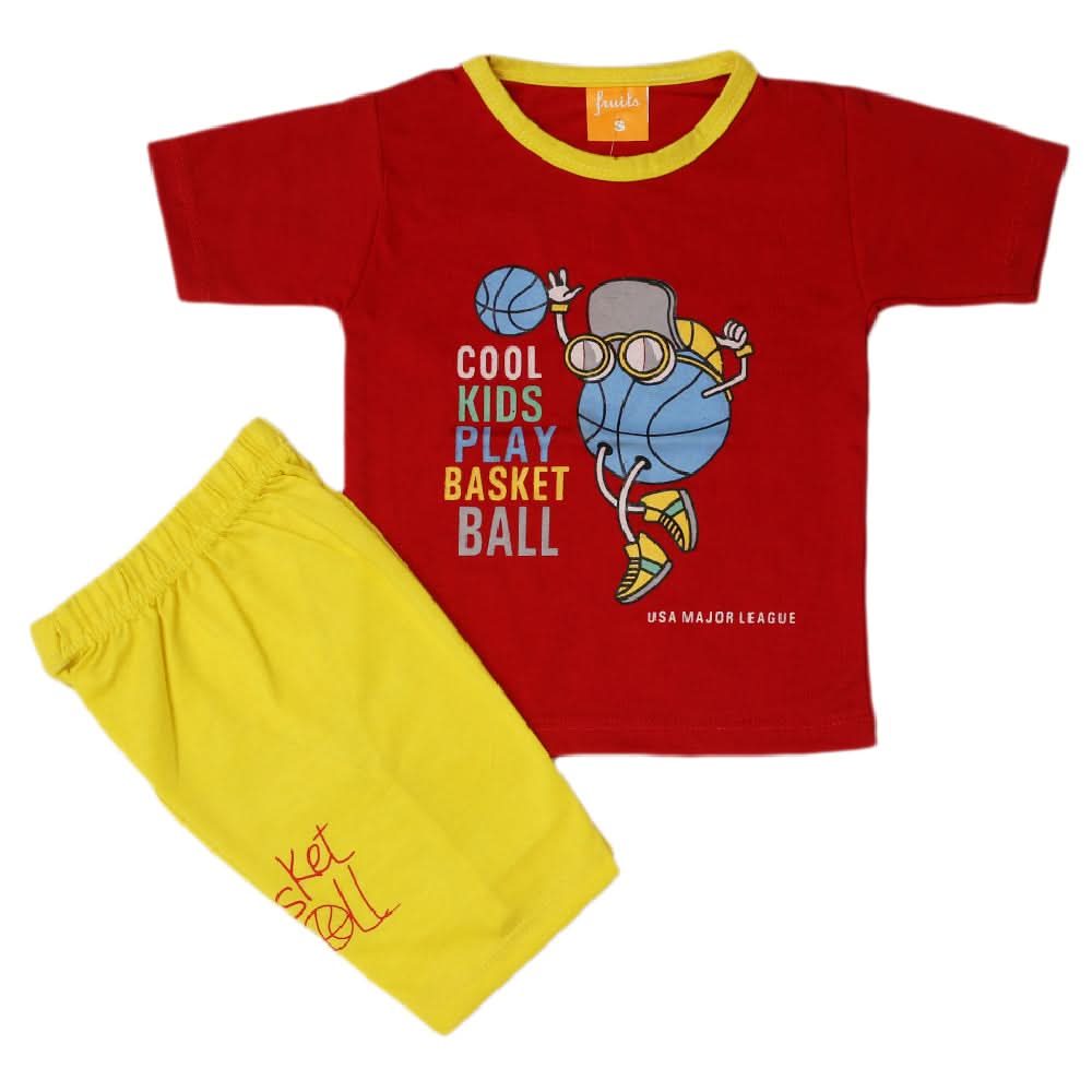 Boys Half Sleeves Suit - Red, Kids, Boys Sets And Suits, Chase Value, Chase Value