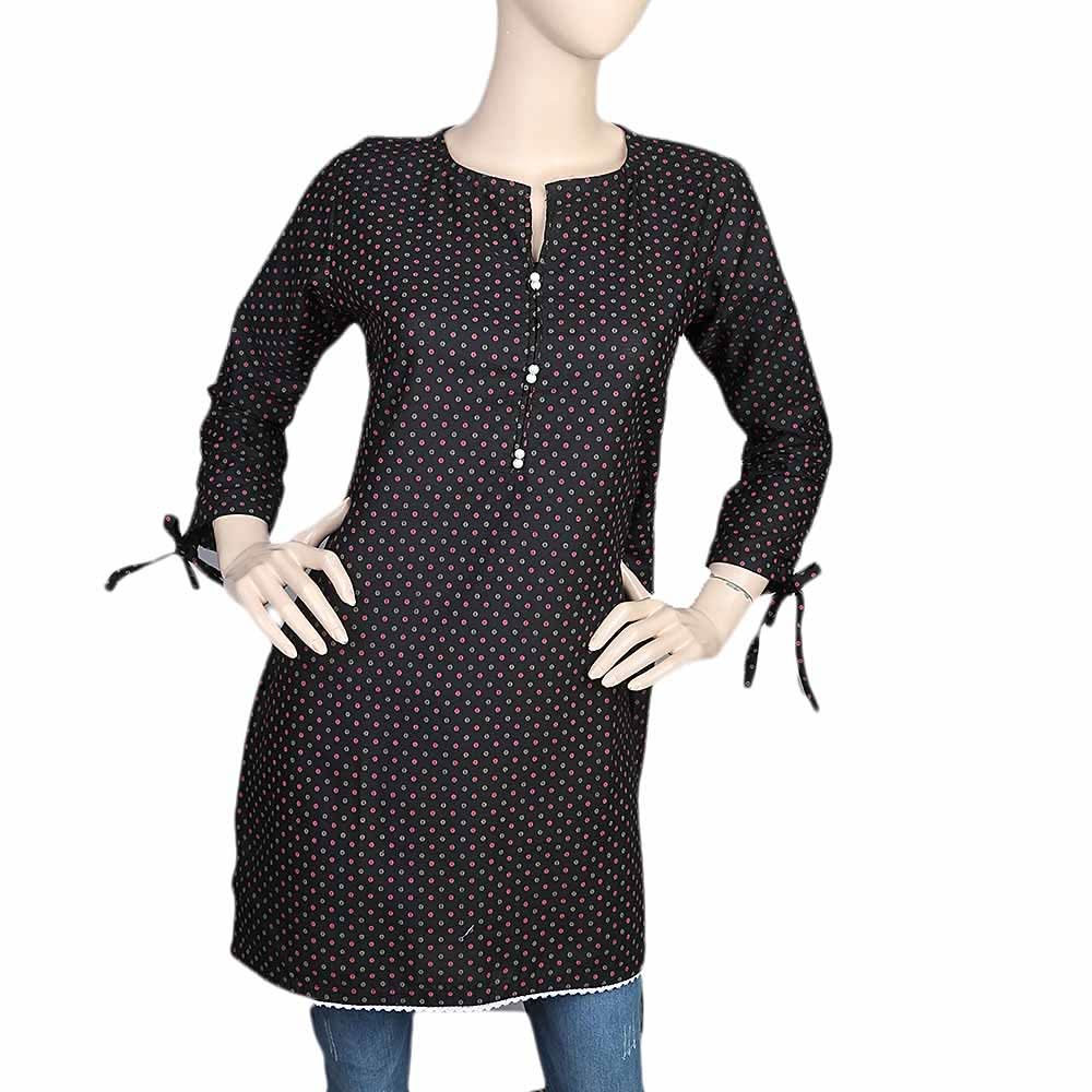 Women's Cotton Kurti - Black, Women, Ready Kurtis, Chase Value, Chase Value