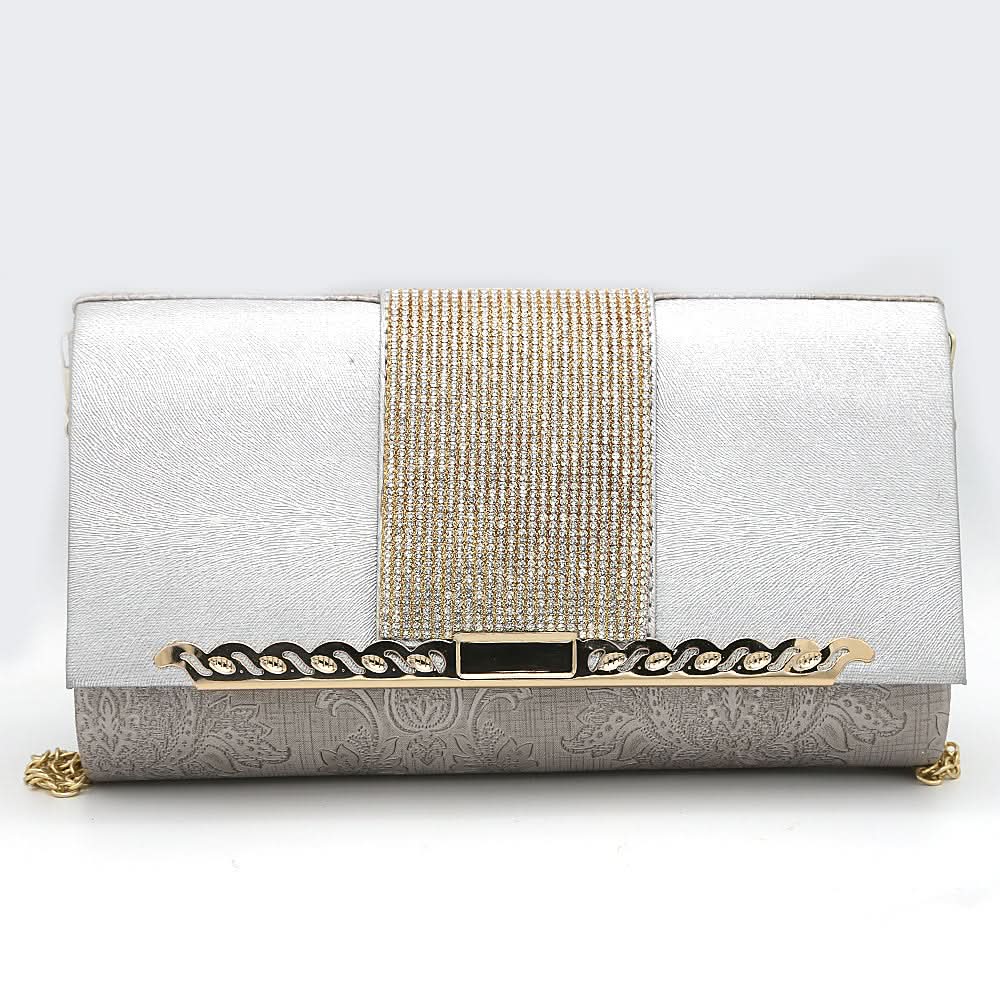 Women's Fancy Clutch 6700- Silver, Women, Clutches, Chase Value, Chase Value
