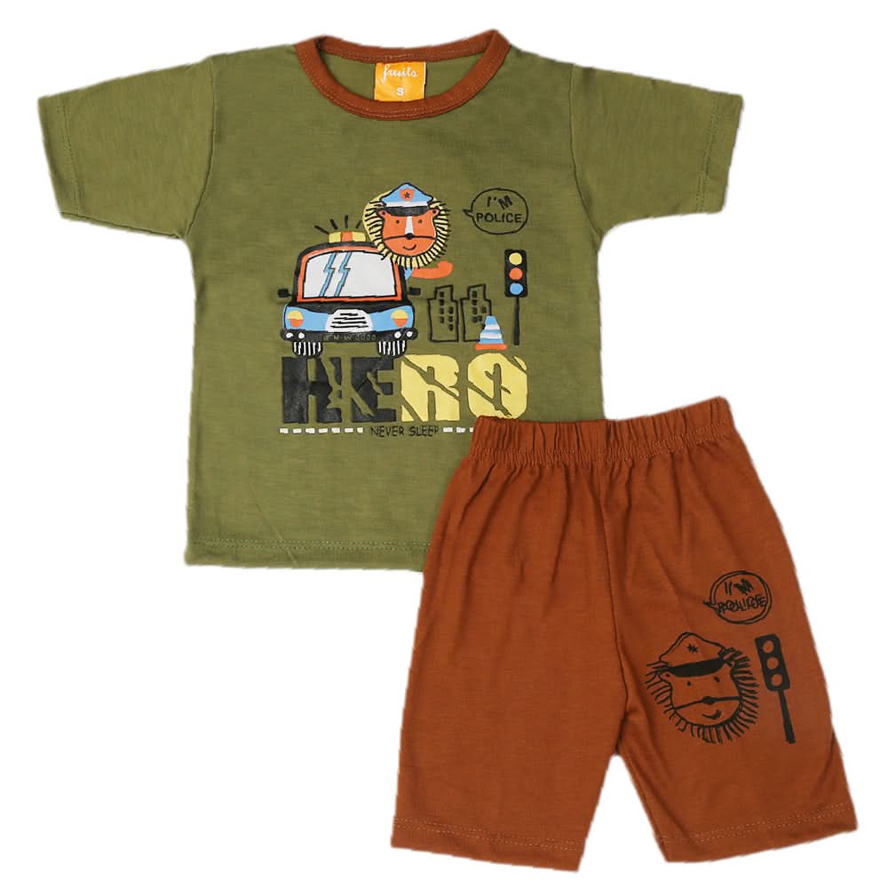 Boys Half Sleeves Suit - Green, Boys Sets & Suits, Chase Value, Chase Value