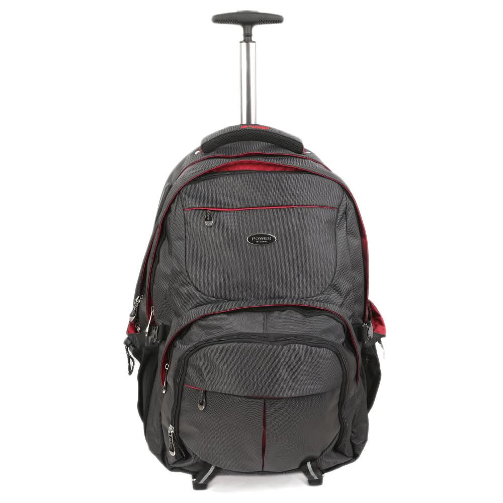 Trolley Laptop Backpack 5176-21 (SH25) - Black & Red, Kids, School And Laptop Bags, Chase Value, Chase Value