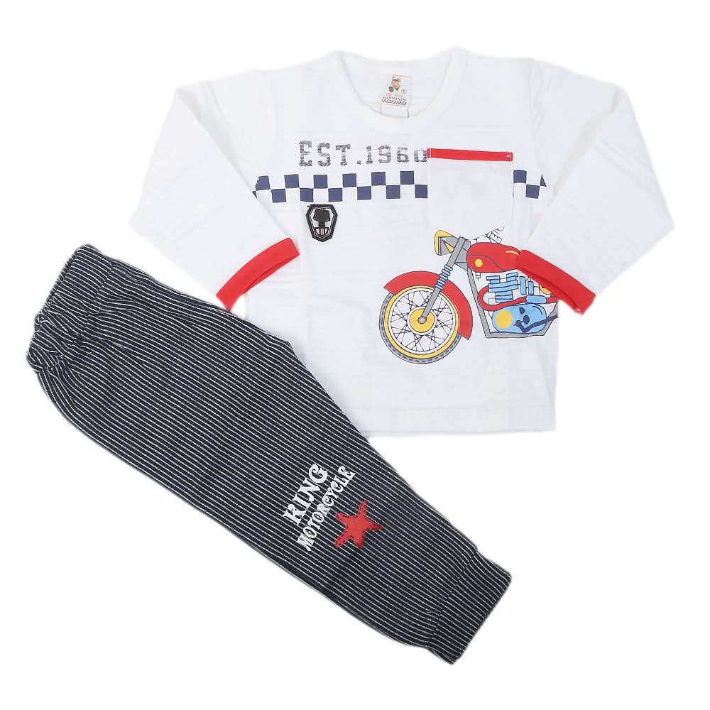 Boys Full Sleeves Suit - White, Kids, Boys Sets And Suits, Chase Value, Chase Value