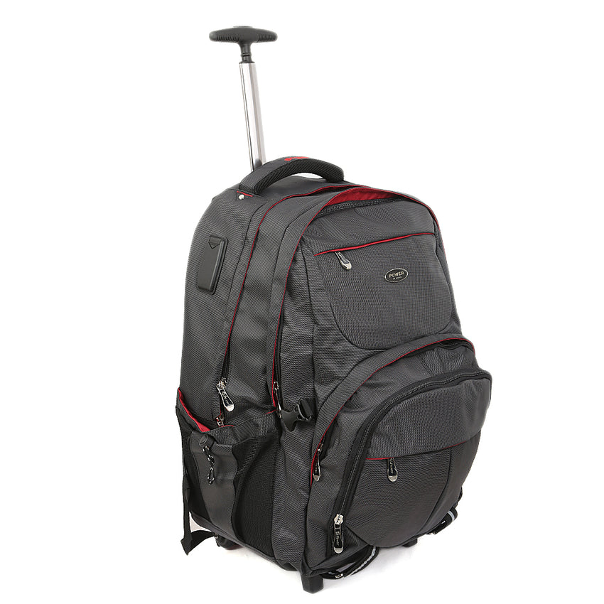Trolley Laptop Backpack 5176-21 (SH25) - Black & Red, Kids, School And Laptop Bags, Chase Value, Chase Value