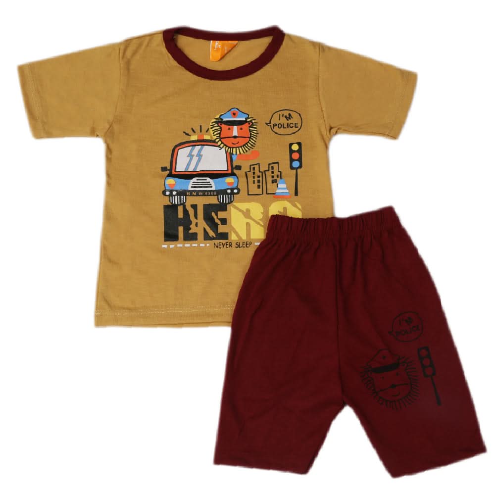 Boys Half Sleeves Suit - Brown, Kids, Boys Sets And Suits, Chase Value, Chase Value