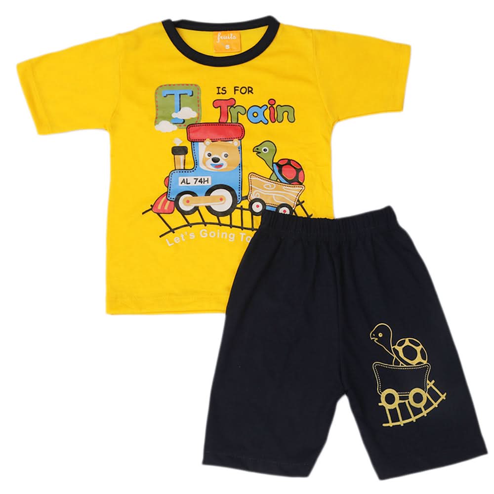 Boys Half Sleeves Suit - Yellow, Kids, Boys Sets And Suits, Chase Value, Chase Value