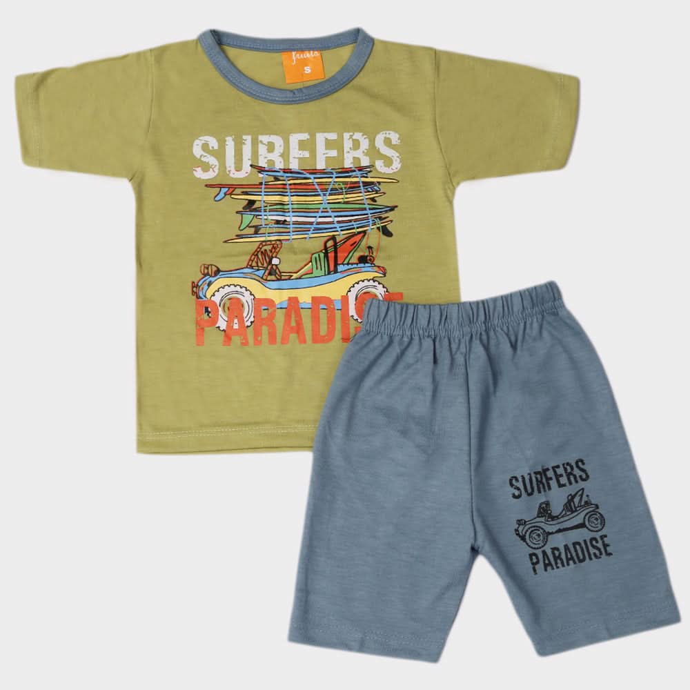 Boys Half Sleeves Suit - Green, Kids, Boys Sets And Suits, Chase Value, Chase Value