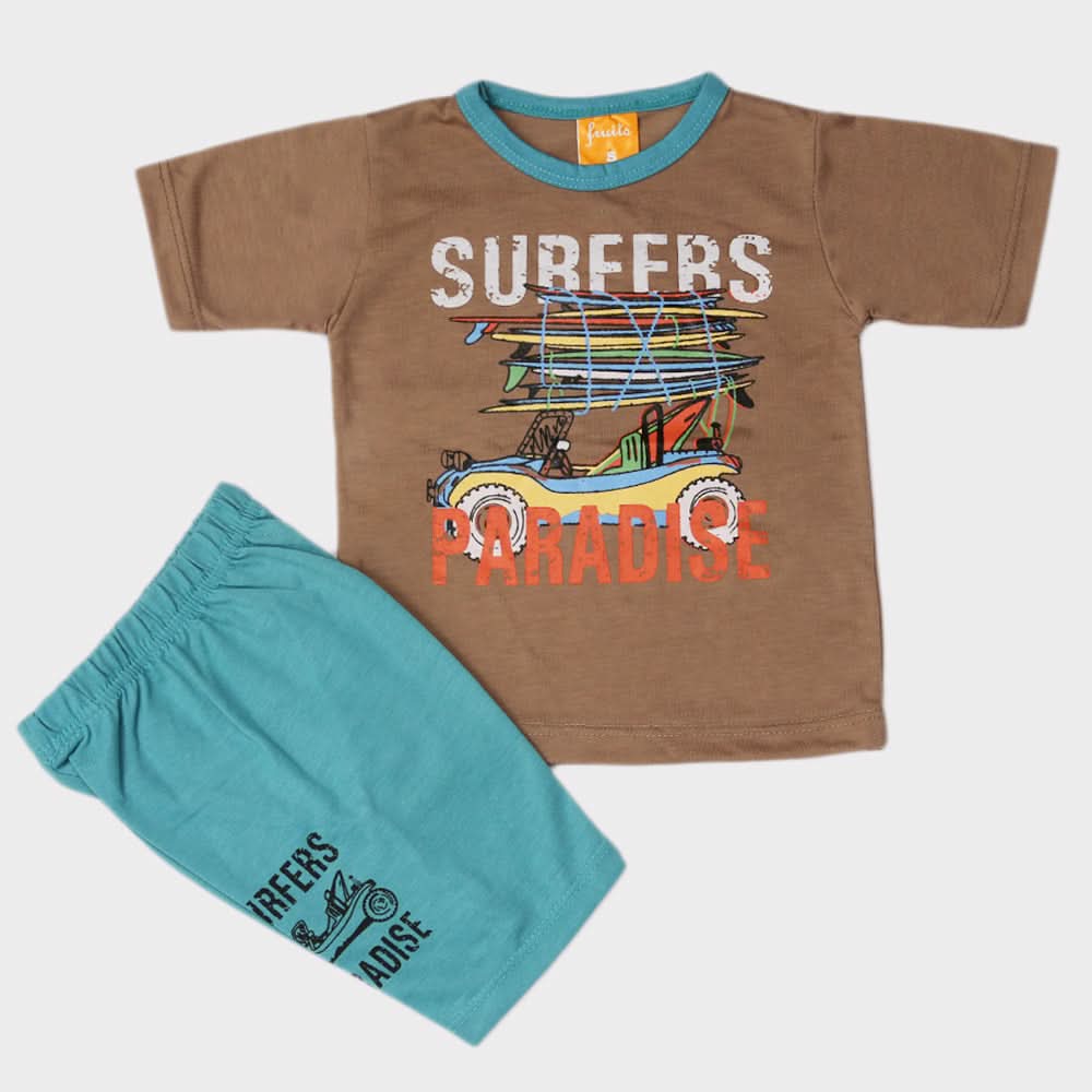 Boys Half Sleeves Suit - Light Brown, Kids, Boys Sets And Suits, Chase Value, Chase Value