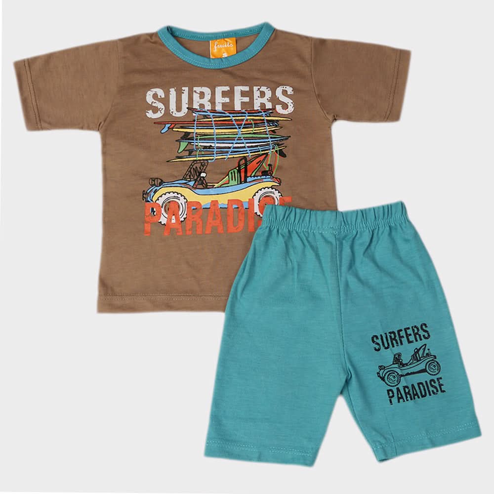 Boys Half Sleeves Suit - Light Brown, Kids, Boys Sets And Suits, Chase Value, Chase Value