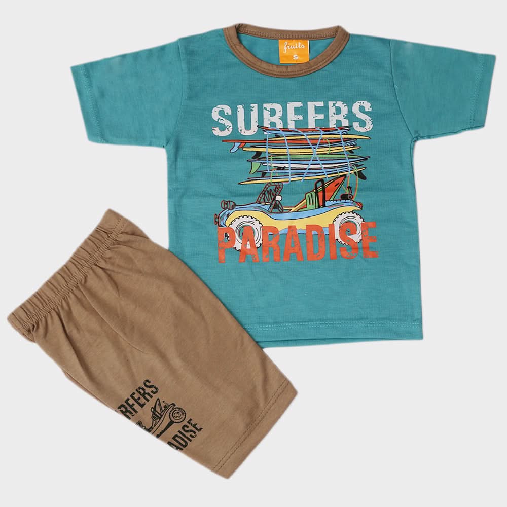 Boys Half Sleeves Suit - Sea Green, Kids, Boys Sets And Suits, Chase Value, Chase Value