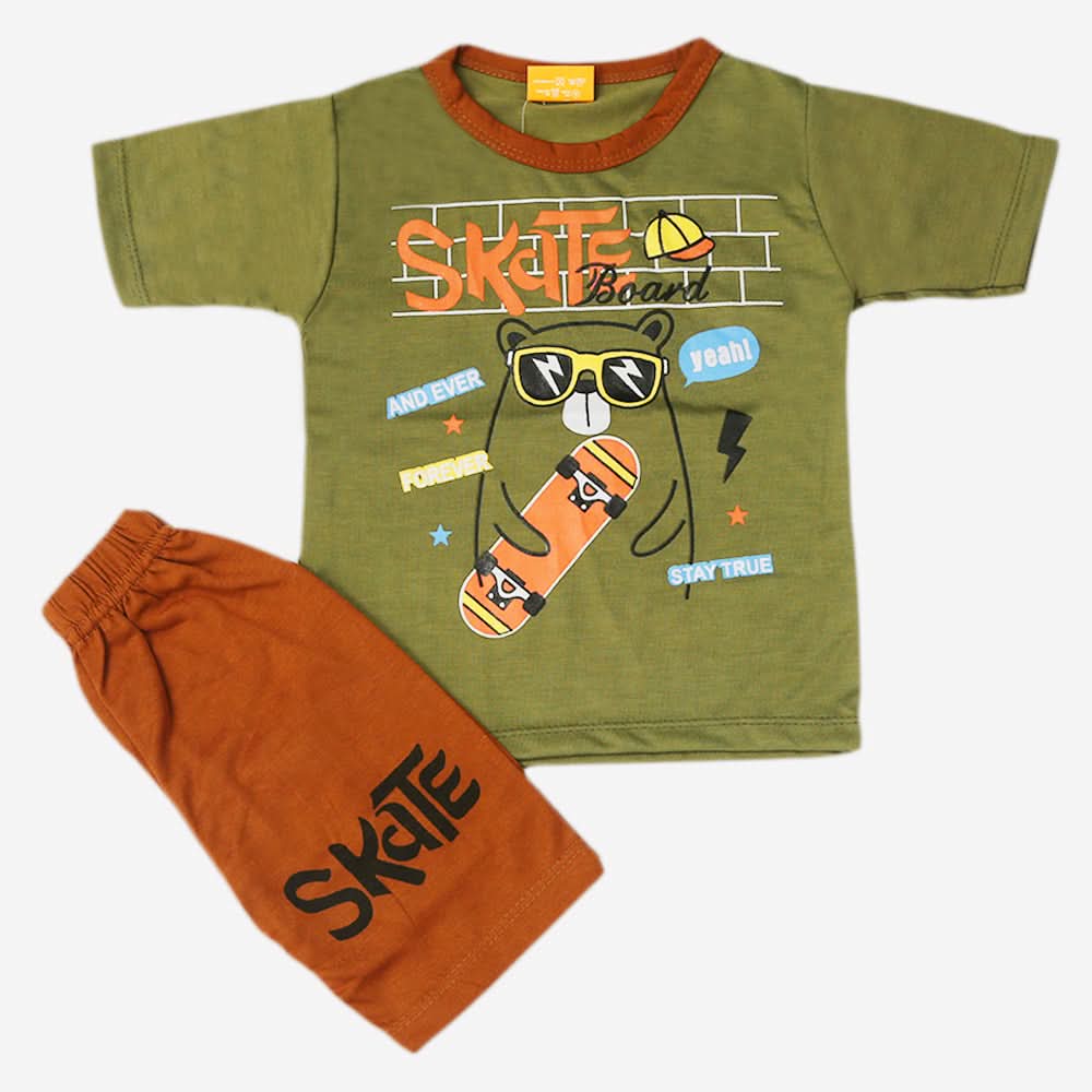 Boys Half Sleeves Suit - Green, Boys Sets & Suits, Chase Value, Chase Value