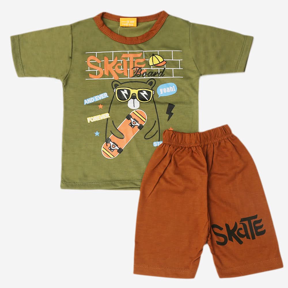Boys Half Sleeves Suit - Green, Boys Sets & Suits, Chase Value, Chase Value
