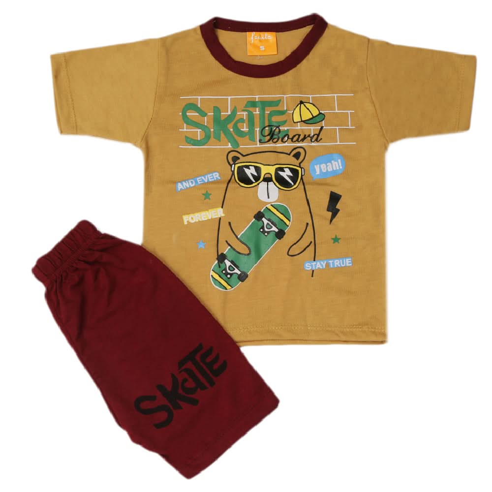 Boys Half Sleeves Suit - Brown, Kids, Boys Sets And Suits, Chase Value, Chase Value
