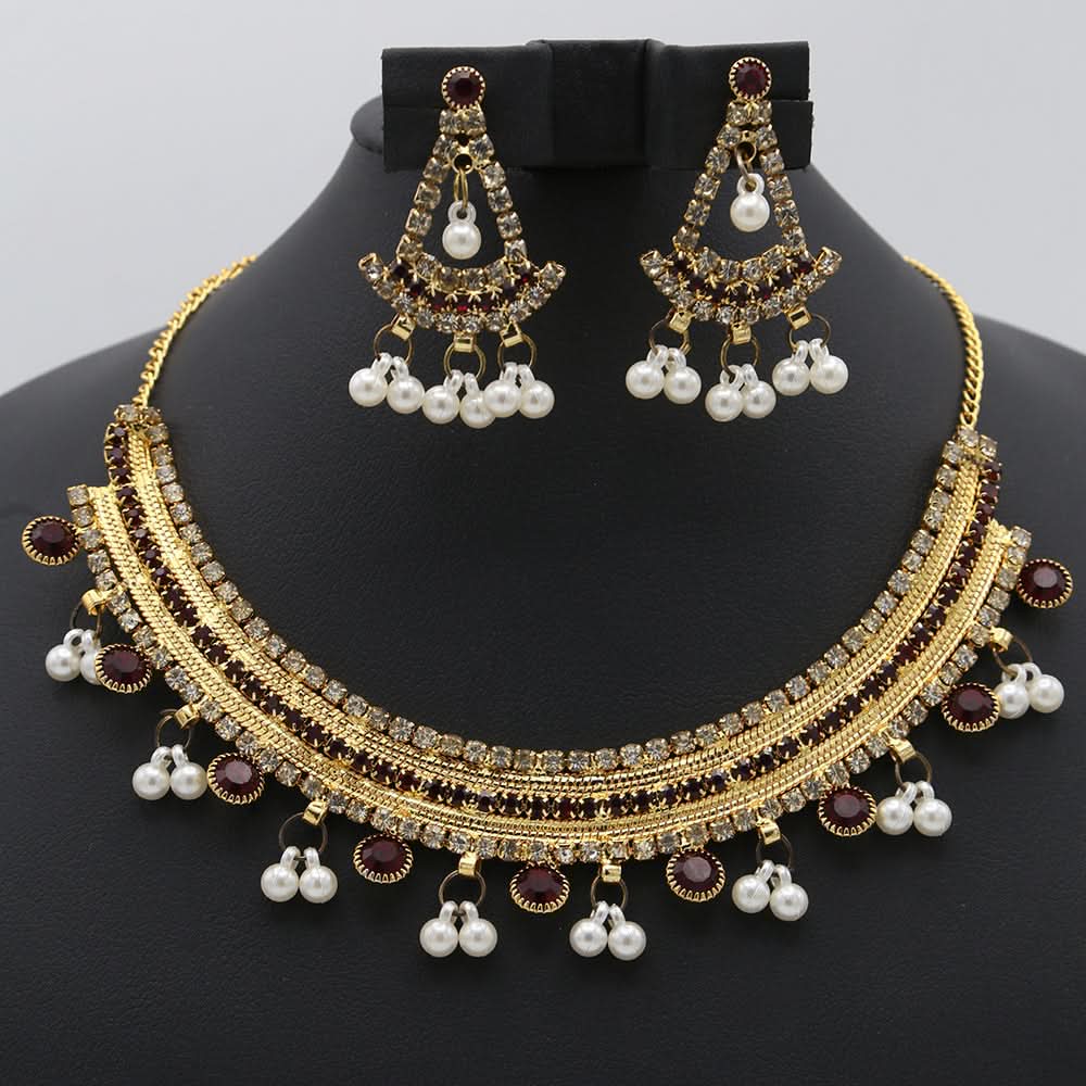 Women's Jewellery Set - Maroon, Women, Jewellery Set, Chase Value, Chase Value