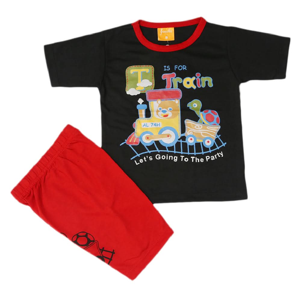 Boys Half Sleeves Suit - Black, Kids, Boys Sets And Suits, Chase Value, Chase Value