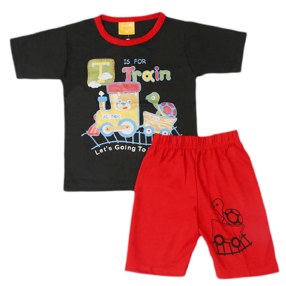 Boys Half Sleeves Suit - Black, Kids, Boys Sets And Suits, Chase Value, Chase Value