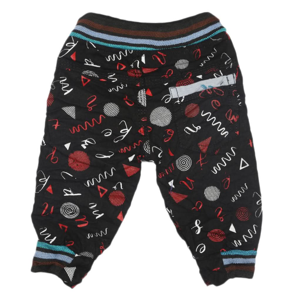 Newborn Boys Printed Cotton Pant - Black, Kids, Newborn Boys Shorts And Pants, Chase Value, Chase Value