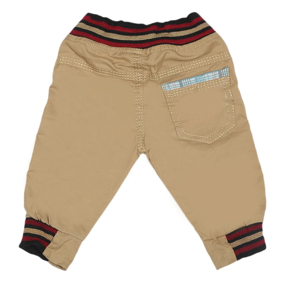 Newborn Boys Embroidered Cotton Pant - Khaki, Kids, Newborn Boys Shorts And Pants, Chase Value, Chase Value