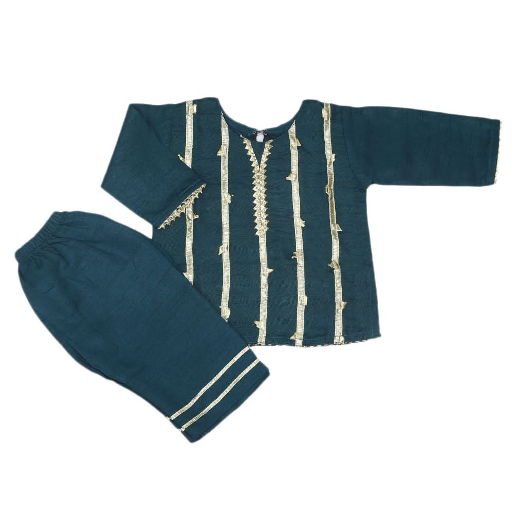 Newborn Girls Shalwar Suit - Steel Green, Kids, Newborn Girls Sets And Suits, Chase Value, Chase Value
