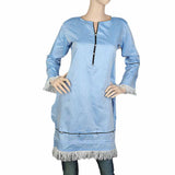 Women's Plain Kurti - Blue, Women, Ready Kurtis, Chase Value, Chase Value