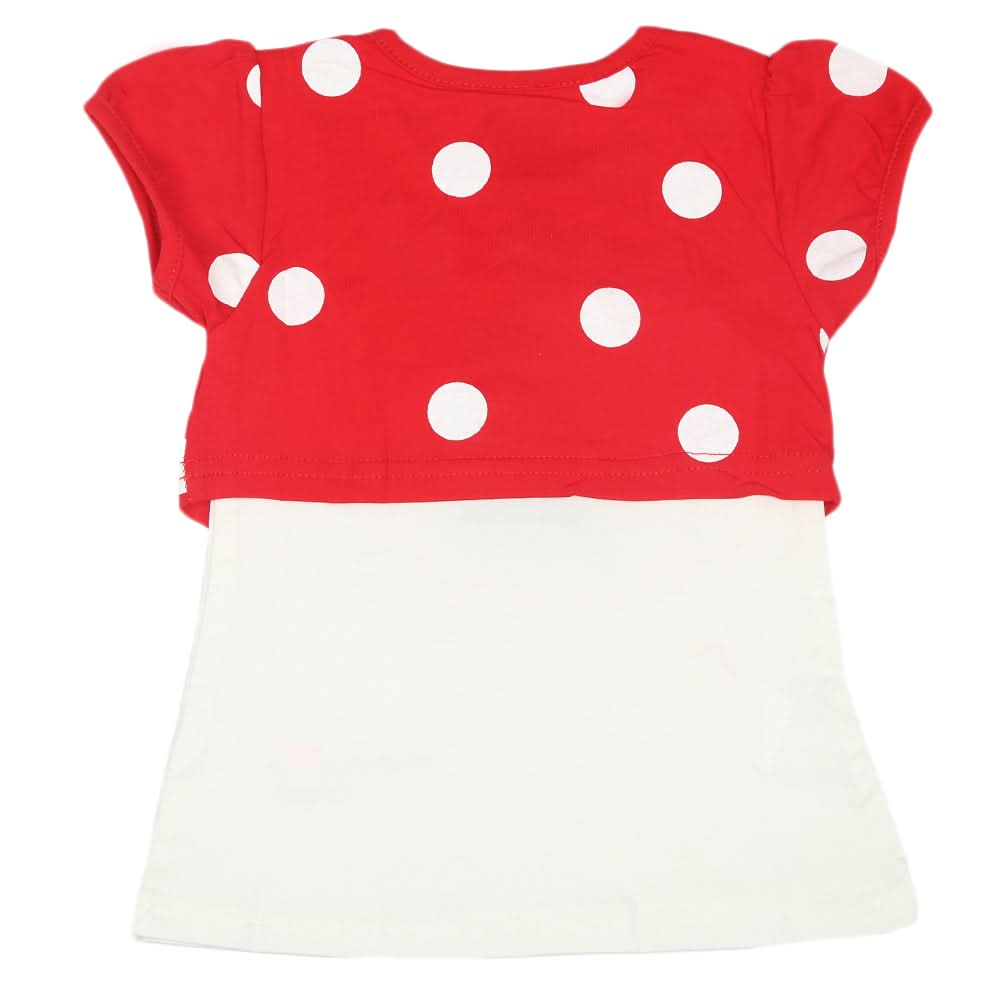 Girls Half Sleeves T-Shirt - Red, Kids, Girls T-Shirts, Chase Value, Chase Value