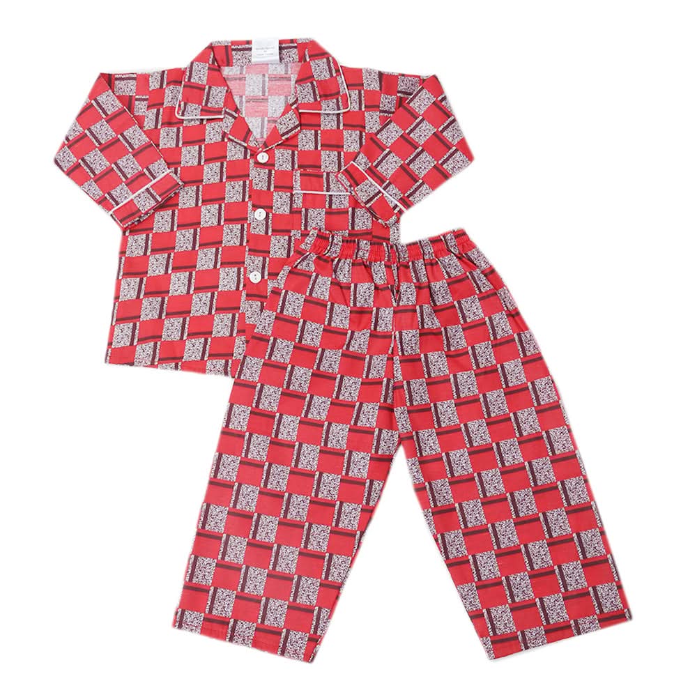 Boys Full Sleeves Night Suit - Red, Kids, Boys Sets And Suits, Chase Value, Chase Value