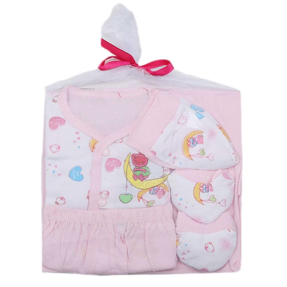 Newborn Gift Set Suits (5 Pcs) - Pink, Kids, NB Girls Sets And Suits, Chase Value, Chase Value