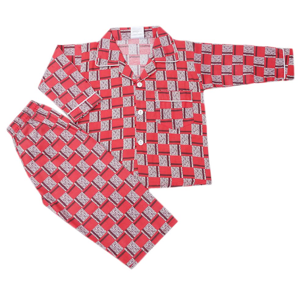 Boys Full Sleeves Night Suit - Red, Kids, Boys Sets And Suits, Chase Value, Chase Value