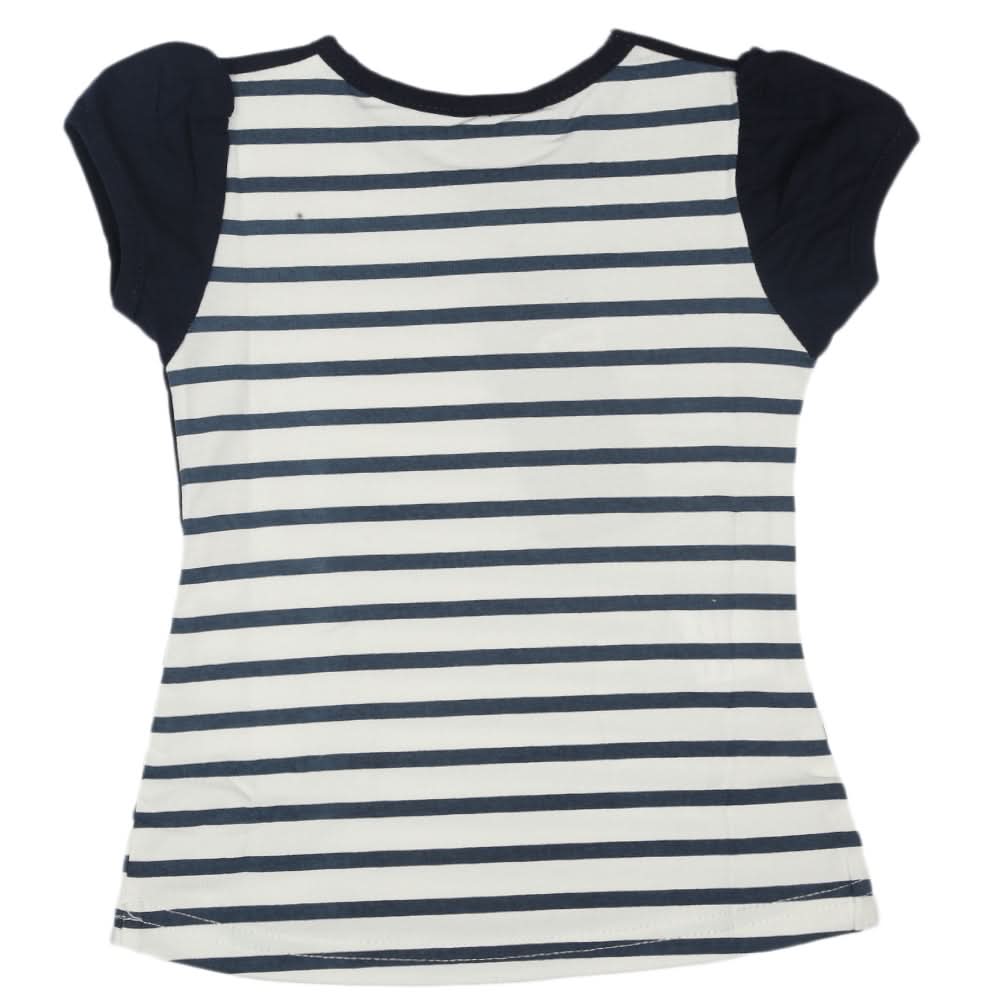 Girls Half Sleeves T-Shirt - Navy Blue, Kids, Girls T-Shirts, Chase Value, Chase Value