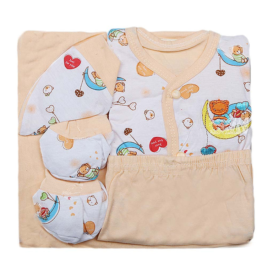 Newborn Gift Set Suits (5 Pcs) - Peach, Kids, NB Boys Sets And Suits, Chase Value, Chase Value