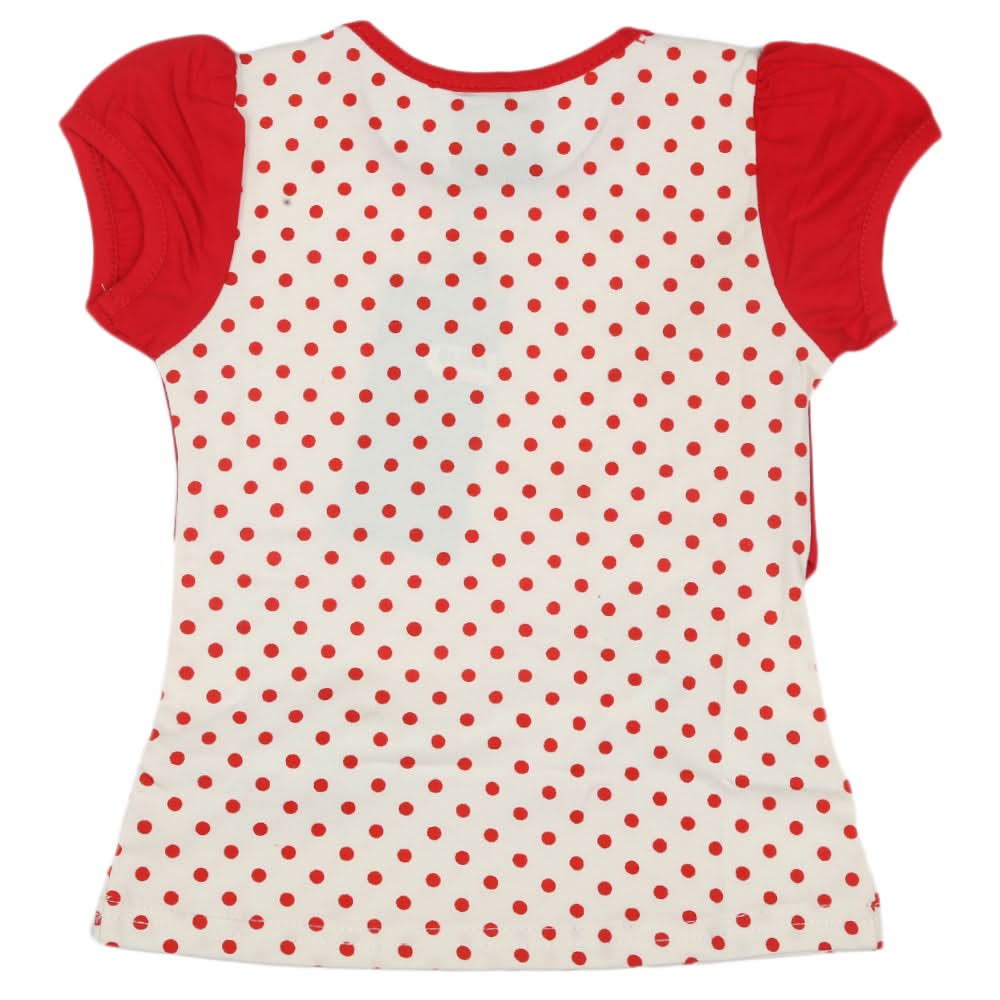 Girls Half Sleeves T-Shirt - Red, Kids, Girls T-Shirts, Chase Value, Chase Value