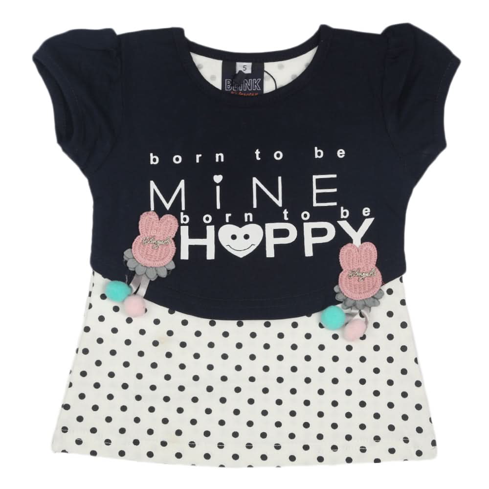 Girls Half Sleeves T-Shirt - Navy Blue, Kids, Girls T-Shirts, Chase Value, Chase Value