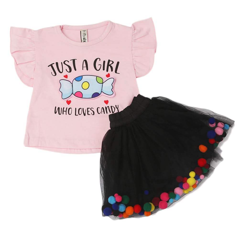 Newborn Girls Half Sleeves Suit - Pink, Newborn Girls Sets & Suits, Chase Value, Chase Value
