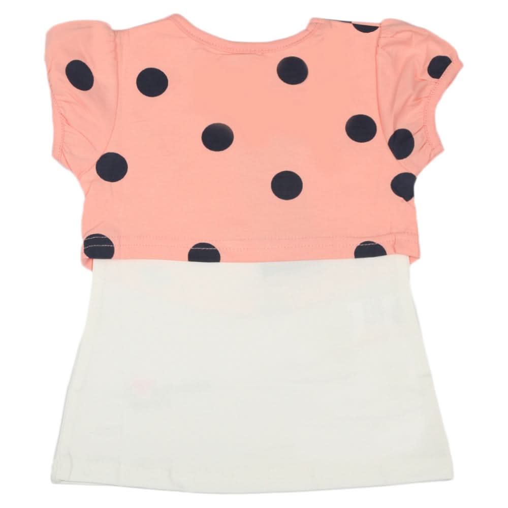 Girls Half Sleeves T-Shirt - Peach, Kids, Girls T-Shirts, Chase Value, Chase Value