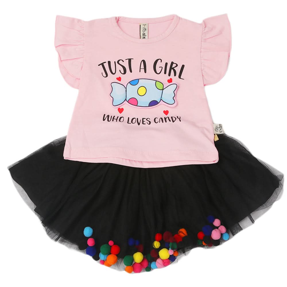 Newborn Girls Half Sleeves Suit - Pink, Newborn Girls Sets & Suits, Chase Value, Chase Value