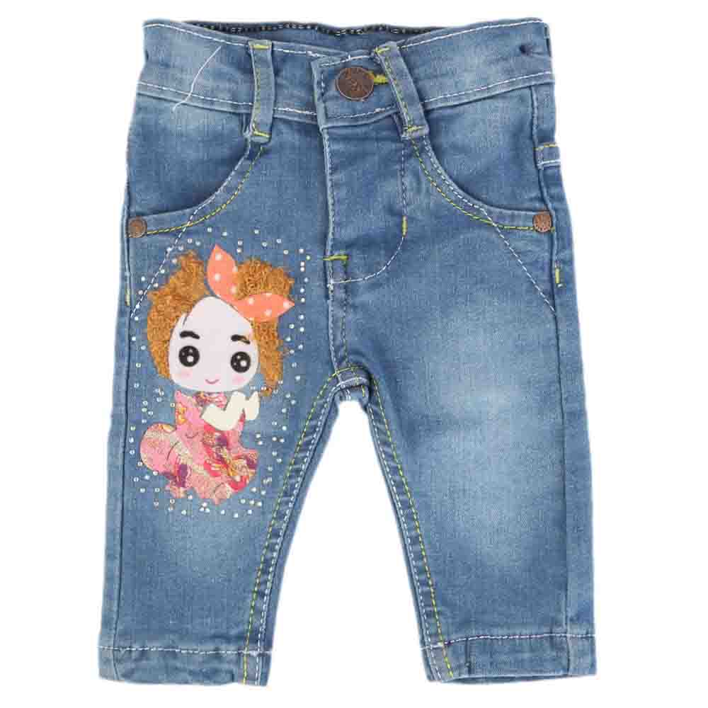 Newborn Girls Denim Pant - Blue, Kids, Pants And Capri, Chase Value, Chase Value