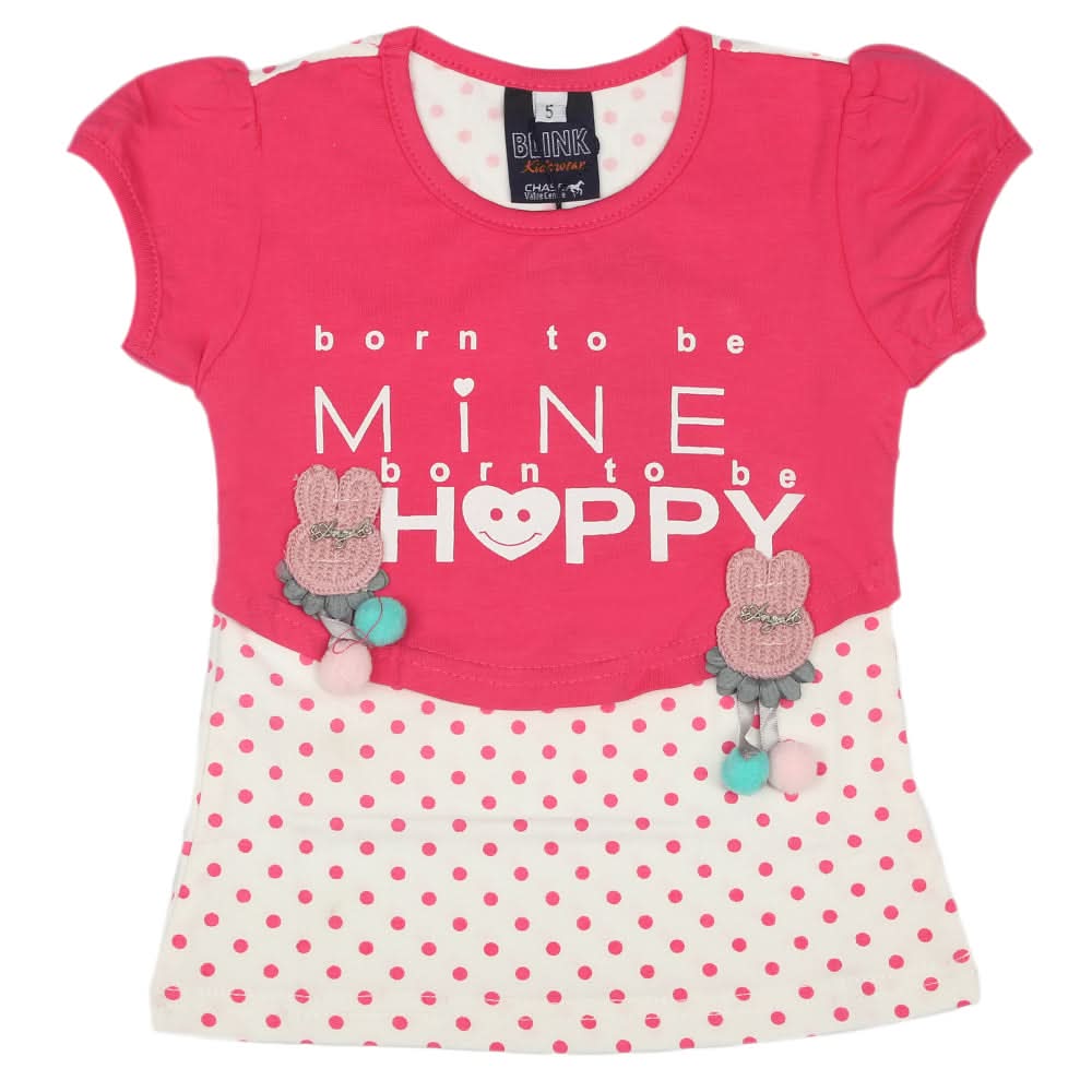 Girls Half Sleeves T-Shirt - Pink, Kids, Girls T-Shirts, Chase Value, Chase Value