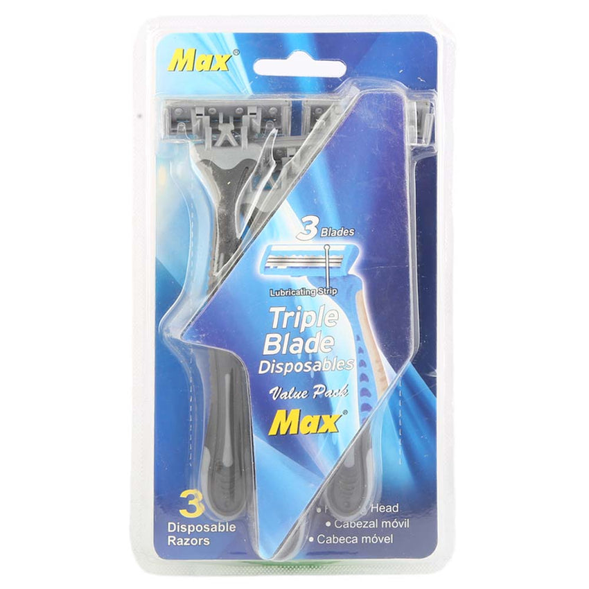 Max Disposable Razor 3 Pcs, Beauty & Personal Care, Razor and Cartridges, Chase Value, Chase Value