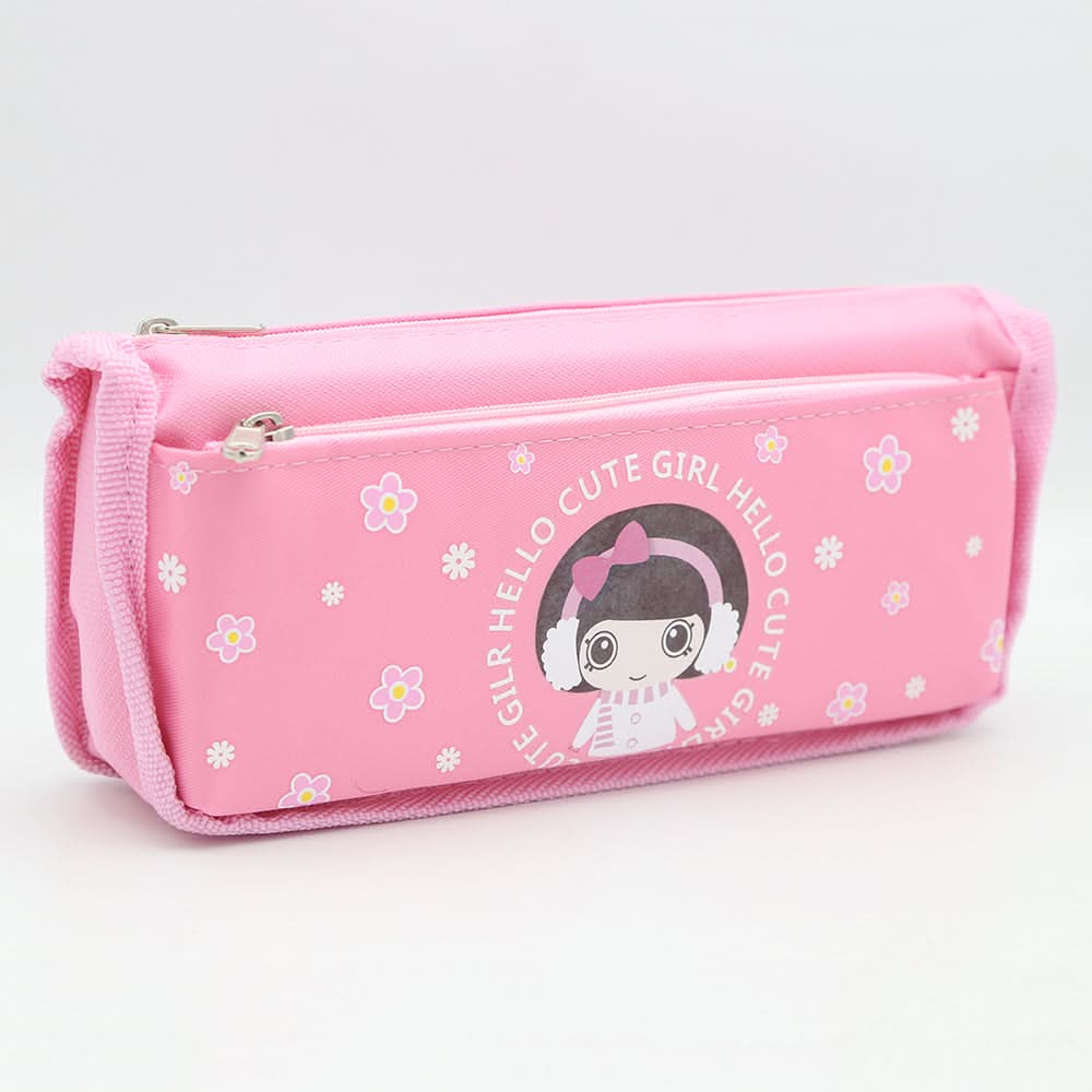 Cute Girl Pencil Pouch - Pink, Kids, Pencil Boxes And Stationery Sets, Chase Value, Chase Value