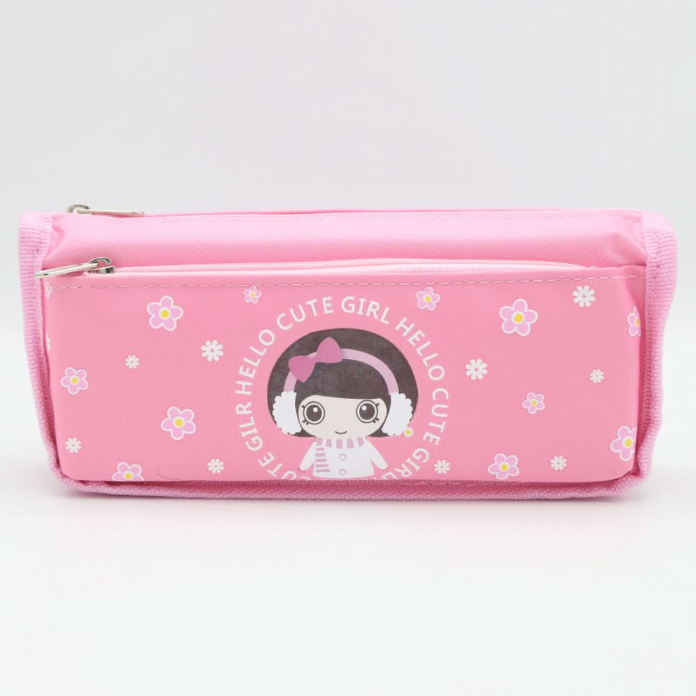 Cute Girl Pencil Pouch - Pink, Kids, Pencil Boxes And Stationery Sets, Chase Value, Chase Value