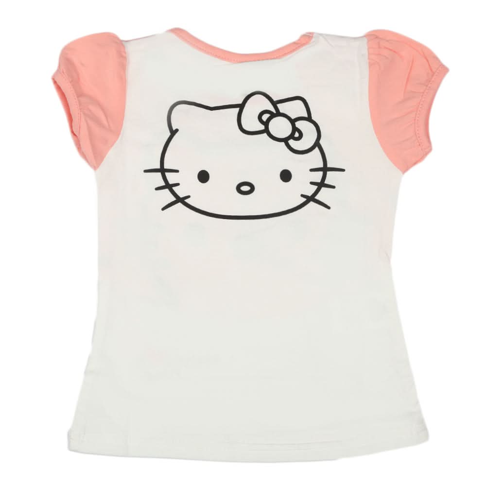Girls Half Sleeves T-Shirt - Peach, Kids, Girls T-Shirts, Chase Value, Chase Value