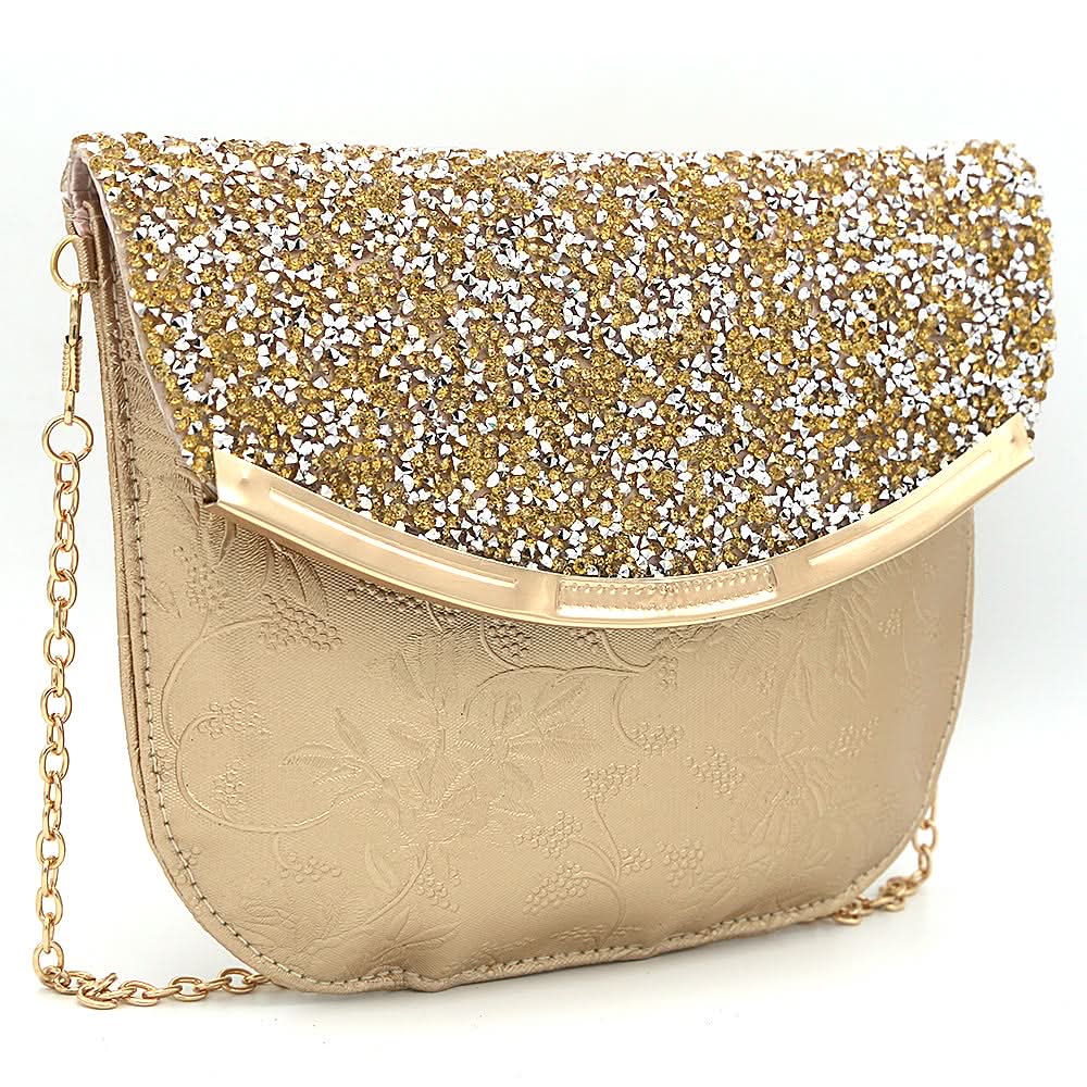 Women's Fancy Clutch 6717 - Golden, Women, Clutches, Chase Value, Chase Value