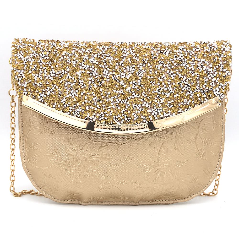 Women's Fancy Clutch 6717 - Golden, Women, Clutches, Chase Value, Chase Value