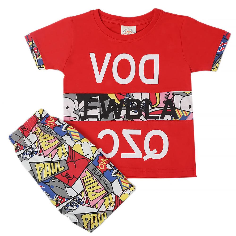 Boys Short Suit - Red, Kids, Boys Sets And Suits, Chase Value, Chase Value